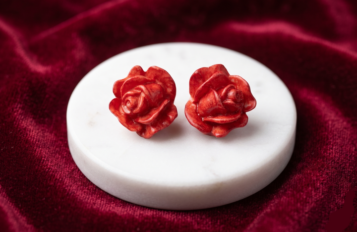 Multicolor Rose & Strawberry Stud Earrings (Mini) (4 sets)