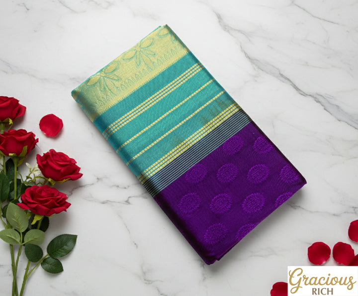 Purple Color Silk Cotton Saree
