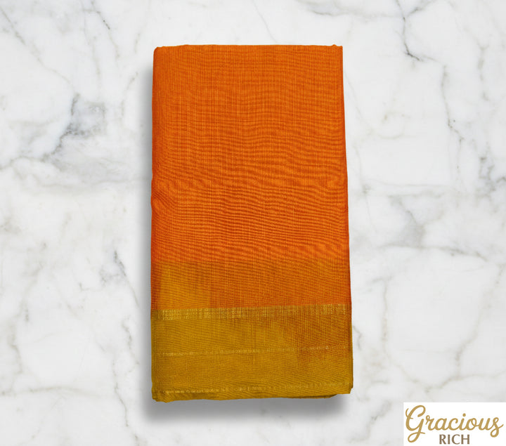 Dust Orange Color Semi Silk Cotton Zari Vairavoosi Saree
