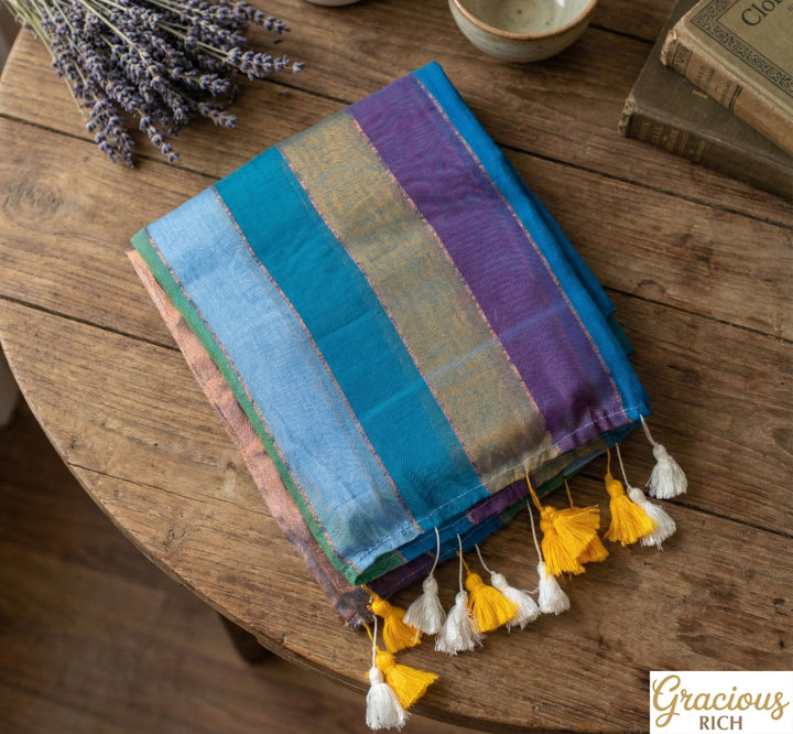 Mul Cotton Multi Color Saree
