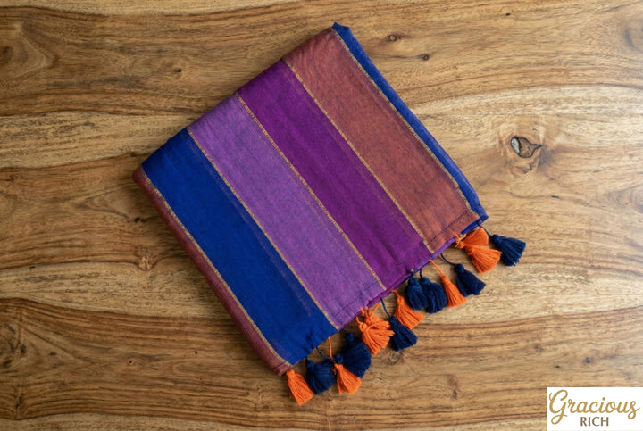 Mul Cotton Multi Color Saree