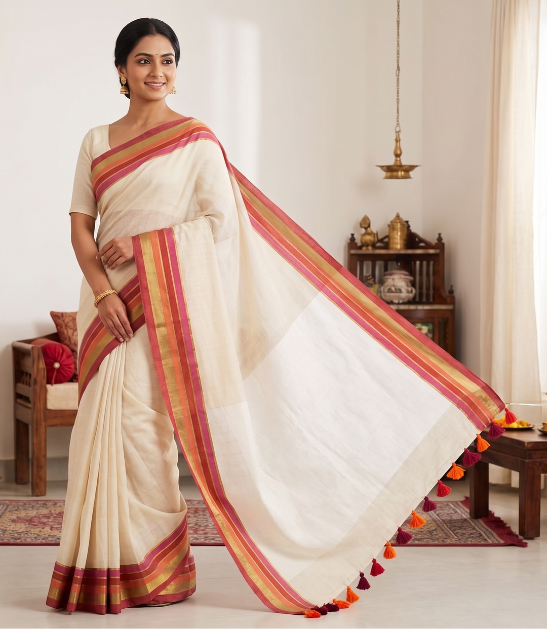 Mul Cotton Saree (without Blouse)