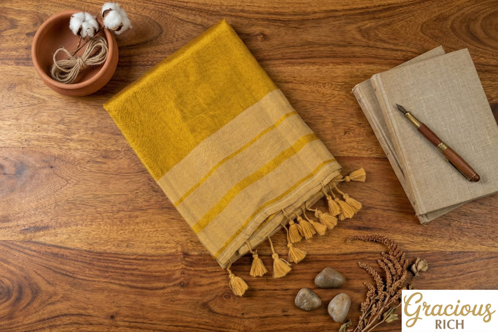 Kerala Tissue Saree (Big Zari Pallu)