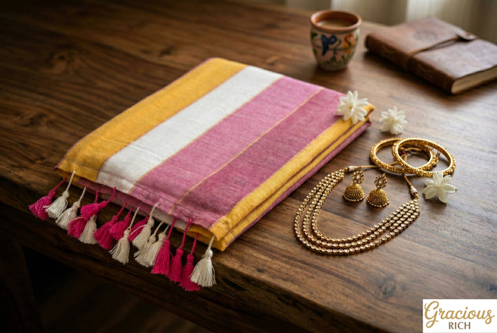 Mul Cotton Multi Color Saree