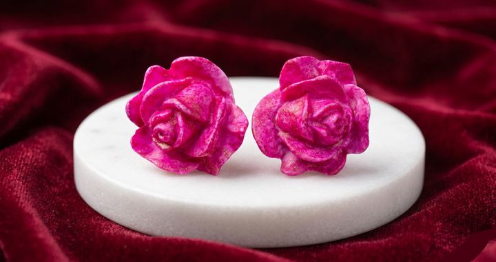 Multicolor Rose & Strawberry Stud Earrings (Mini) (4 sets)