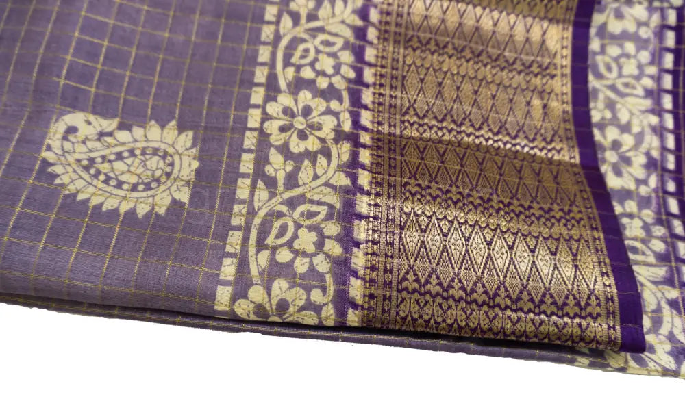Lavender Color Fancy Saree