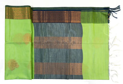 Light Green Color Soft Cotton Fancy Saree