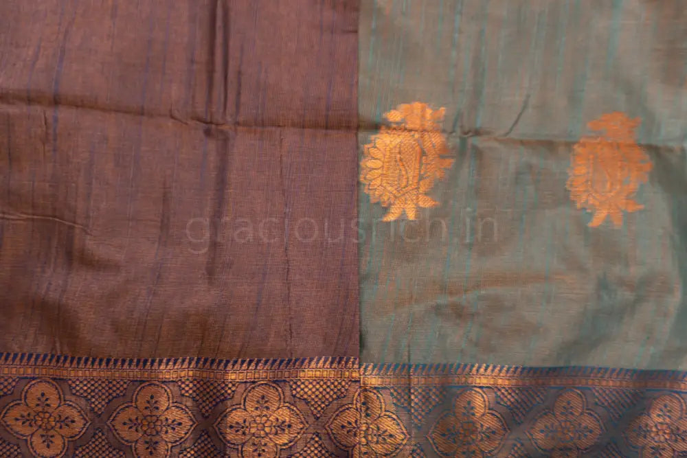 Olive Green Color Soft Fancy Saree