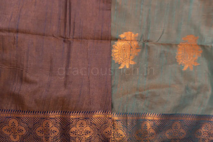 Olive Green Color Soft Fancy Saree