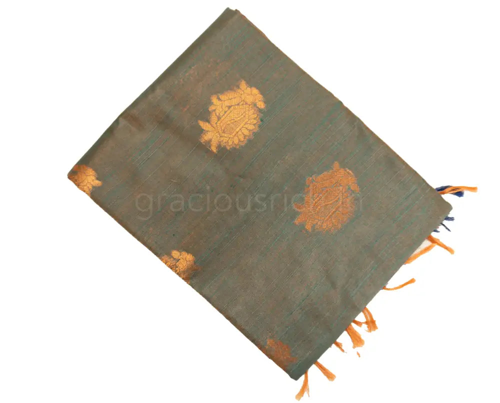 Olive Green Color Soft Fancy Saree
