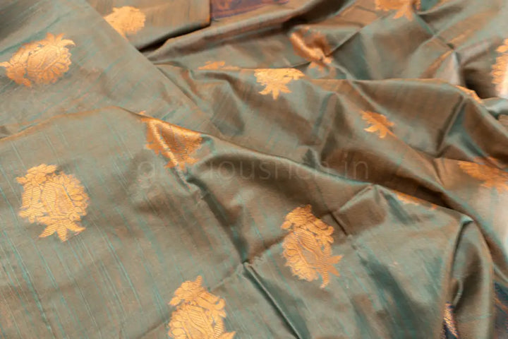 Olive Green Color Soft Fancy Saree
