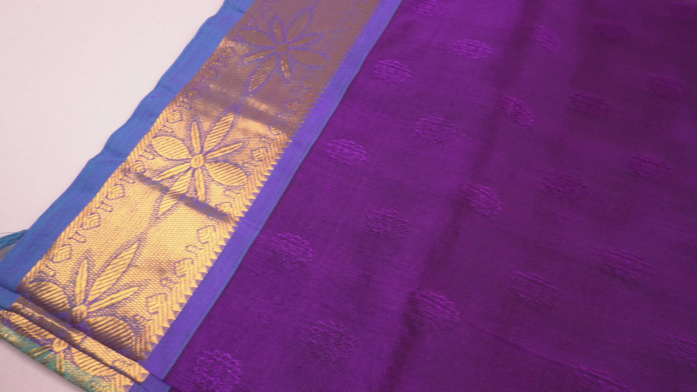 Purple Color Silk Cotton Saree