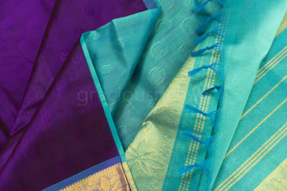 Purple Color Silk Cotton Saree Silk Cotton Saree