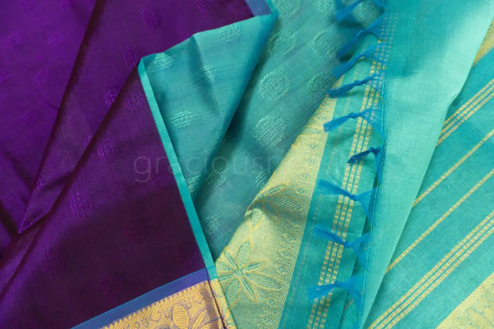 Purple Color Silk Cotton Saree Silk Cotton Saree