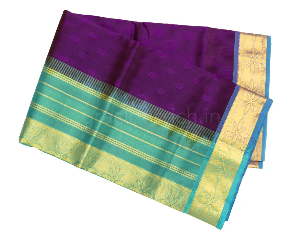 Purple Color Silk Cotton Saree Silk Cotton Saree