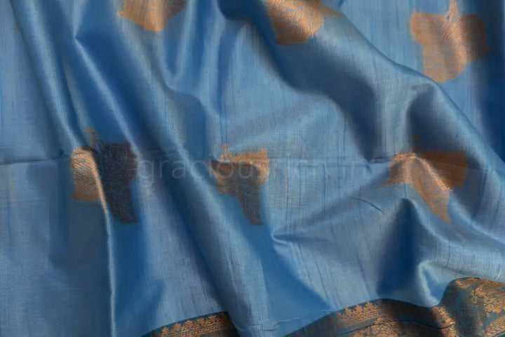 Silk Blue Color Soft Fancy Saree