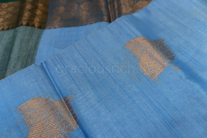 Silk Blue Color Soft Fancy Saree