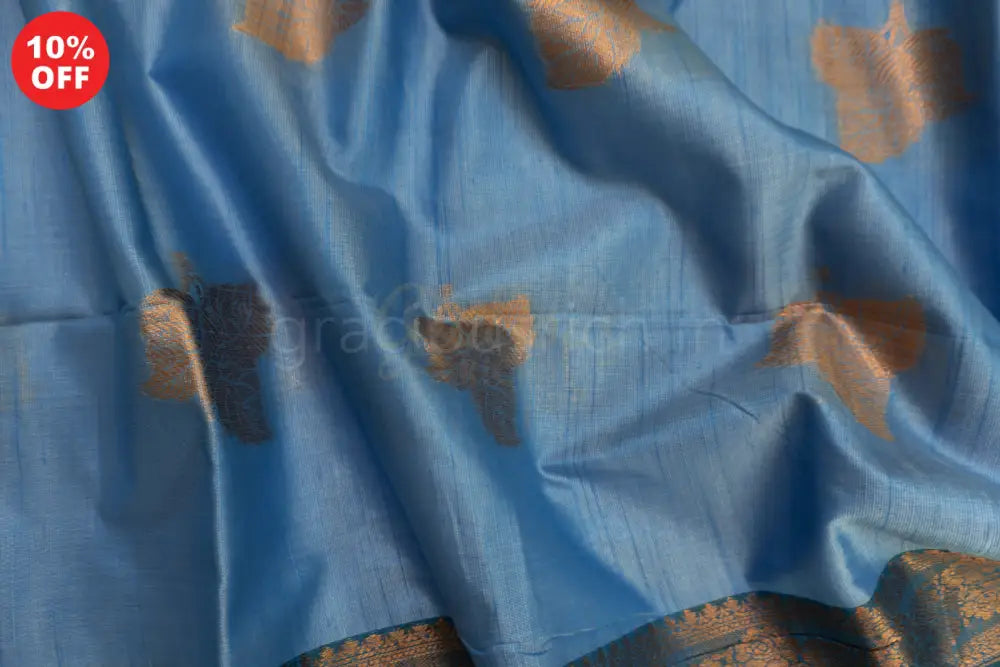 Silk Blue Color Soft Fancy Saree
