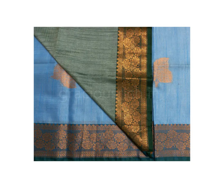 Silk Blue Color Soft Fancy Saree