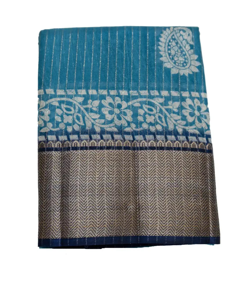 Sky Blue Color Fancy Saree