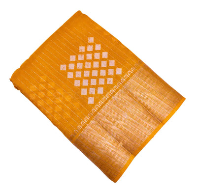 Solid Yellow Color Fancy Saree