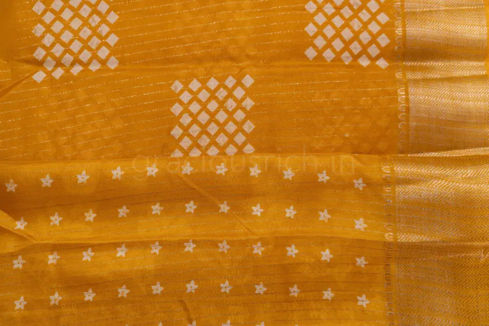 Solid Yellow Color Fancy Saree
