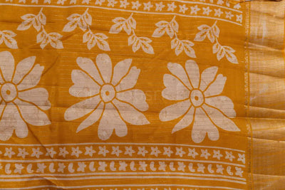 Solid Yellow Color Fancy Saree
